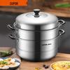 SUPOR 34cm 304 Stainless Steel Double-Layer Steamer Pot