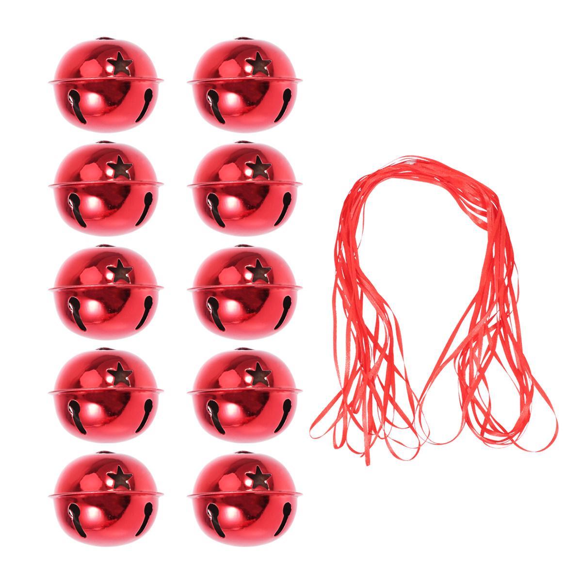 

21Pcs Christmas Jingle Bells Set Premium Handmade Five-Point Star Mini Shiny Rattles Party Hanging Decor DIY Craft Accessories other