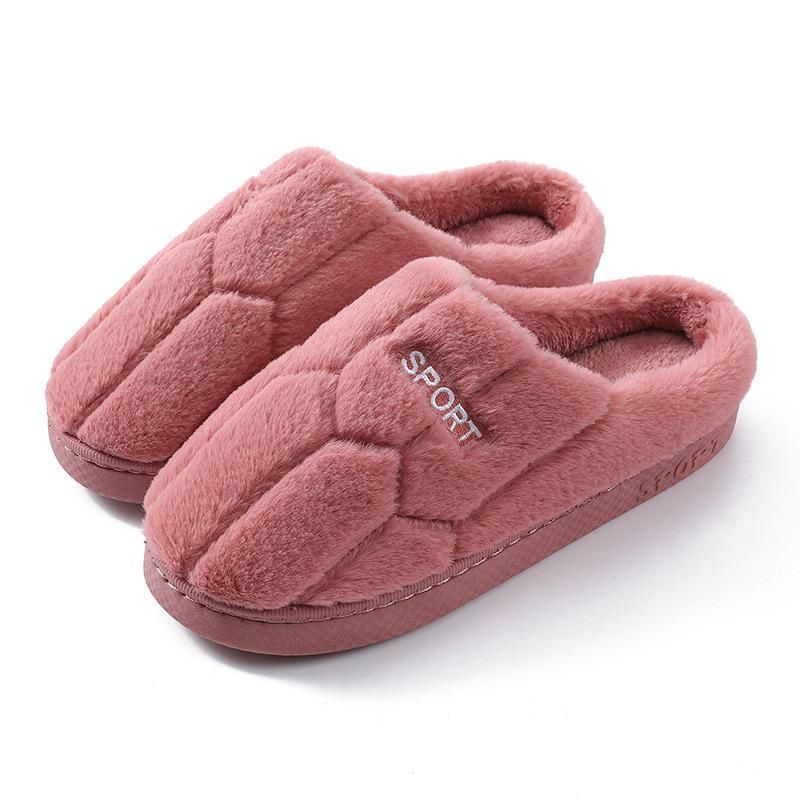 New cotton slippers autumn and winter women wear warm cotton mop home non-slip couple hair slippers men