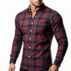 Men Fashion Plaid Long Sleeve Casual Plus Size Mens Shirt