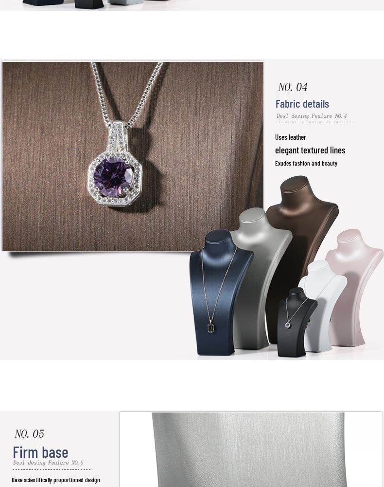 Blue Mannequin Neck Display Stand for Jewelry and Pendant Storage