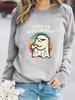 Women's Autumn/Winter Long-Sleeve Cartoon Ghost Pullover Hoodie