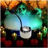 Mini Ultrasonic Mist Maker LED Pumpkin Light Fogger Water Fountain Pond Fog Machine Atomizer for Halloween Christmas Party Decor
