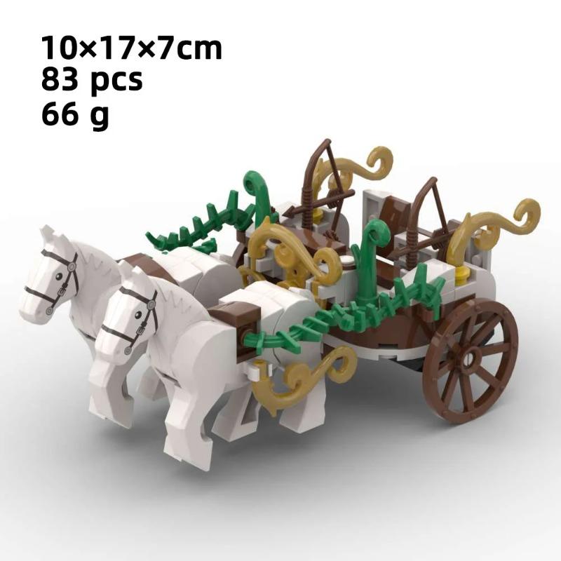 City Creativity DIY Medieval Military Knight Carriage Chariot MOC Model Building Blocks Bricks Educational Children's Toys Gift