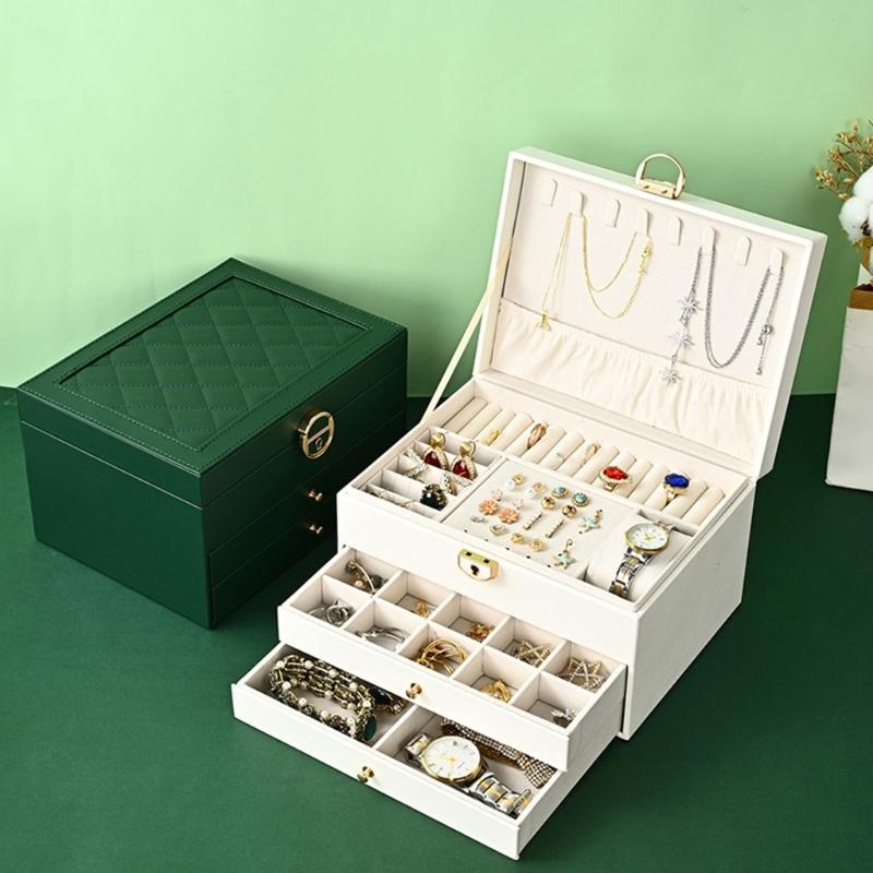 Elegant Jewelry Holder Spacious Multi Tiered Necklace and Earring Organizer with Compartments Jewellery Stoarge Box