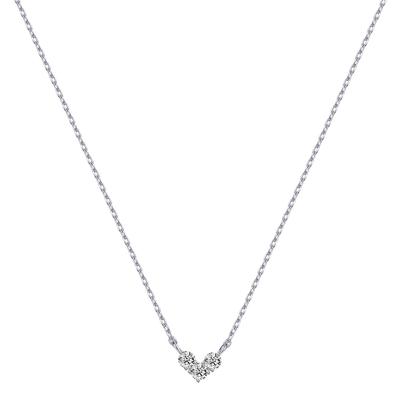 [Free Bird] Heart Necklace for Women [Warm Heart] Three 5A Zirconia Stones, Hypoallergenic, Delicate and Cute, Suitable for Everyday Wear, Office, Wif
