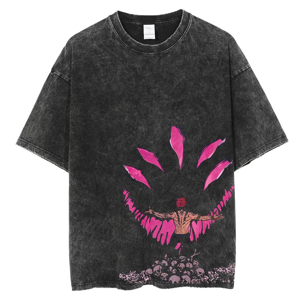 Gojo Satoru Harajuku Anime Jujutsu Kaisen Letní Pánské Tričko Perte Čistá Bavlna s Vodou Bavlna Fitness Vintage Street Krátký Rukáv