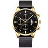 Blue Men'S Mesh Strap Watch Men'S Quartz Calendar Watch Fashion Business Watch
