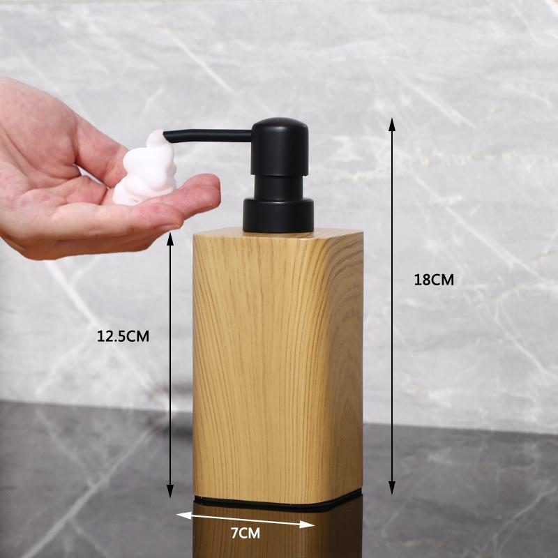 Wood Grain Hand Sanitizer Bottle Household Press Shampoo Water Filling Empty Bottle Hotel Soap Dispenser Bathroom Accessories
