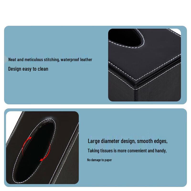 Large Leather Tissue Box Holder