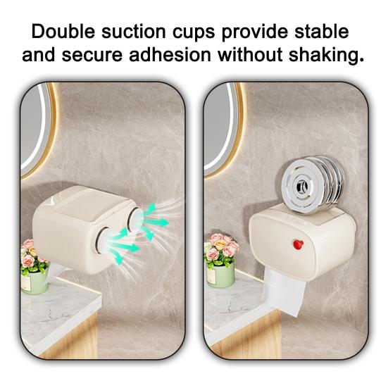 Tissue Box Top Storage Waterproof Tissue Holder No Wall Damage Easy Stick Creamy Style Universal Paper Towels for Bathroom