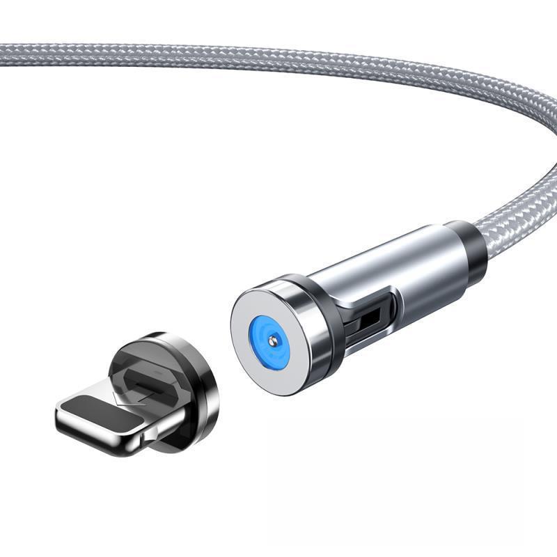 540° Rotating Magnetic 3-in-1 Charging Cable for Android, Apple, and Type-C Devices