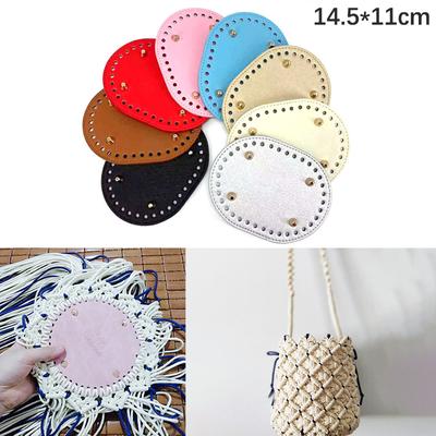 14,5*11 Cm Diy Handgewebte Taschenbeschläge Zubehör Pu Ovaler Taschenboden Damentaschenzubehör Für Handtaschen