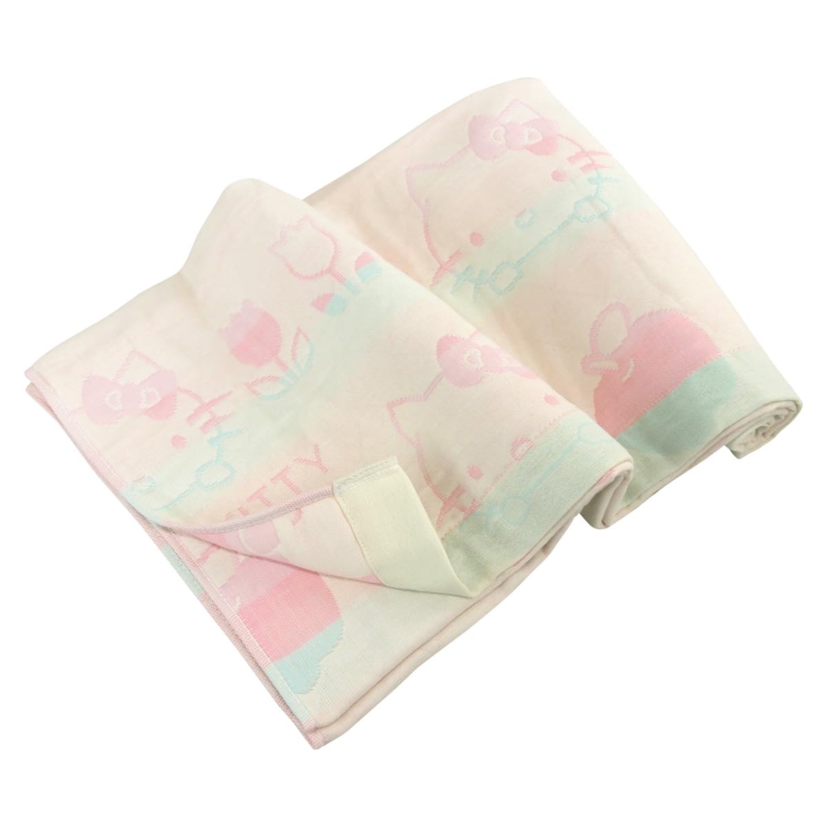 

Revere Марлевое полухлопковое полотенце Hello Kitty Летний товар Sanrio Hello Kitty Одеяло, Размер, Трехслойная марля, Смесь, Одеяло, Плед, (Свет белый