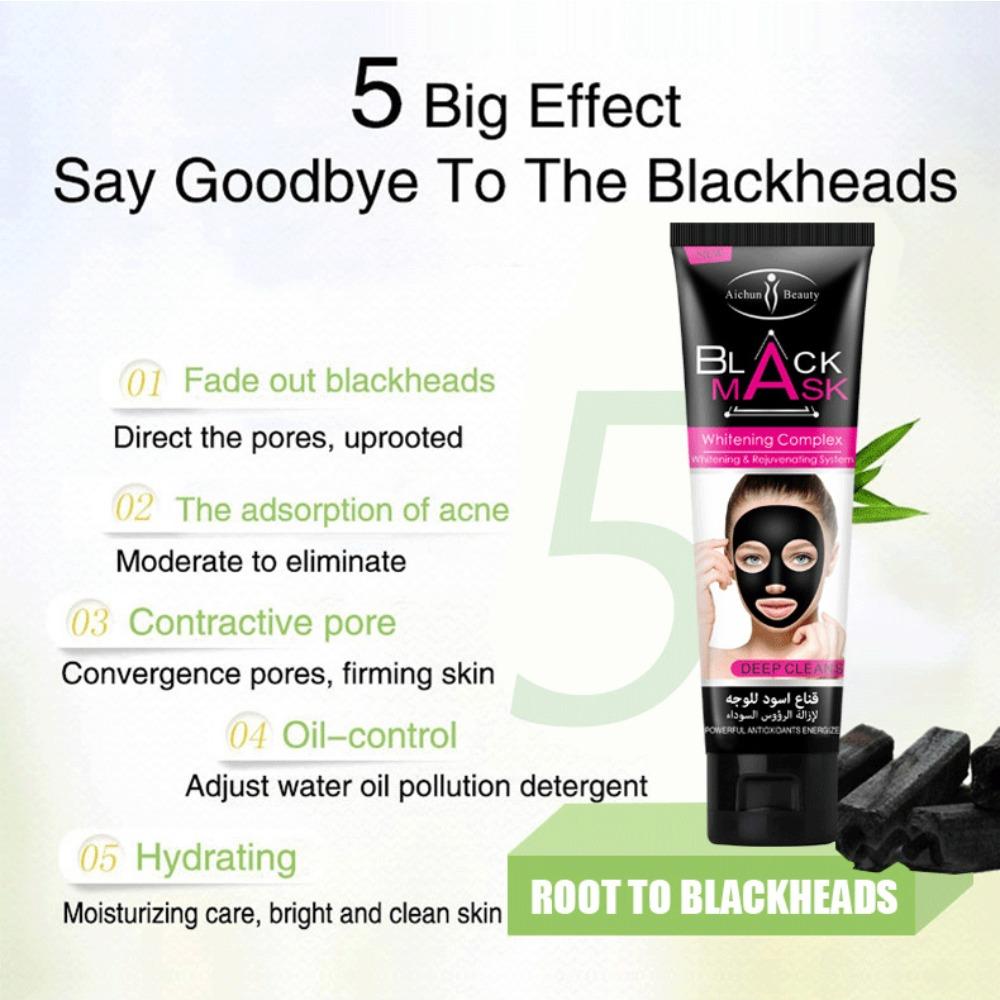 Bamboo charcoal black mud removing facial mask black mud removing cream black skin cleaning facial mask shrinks pores