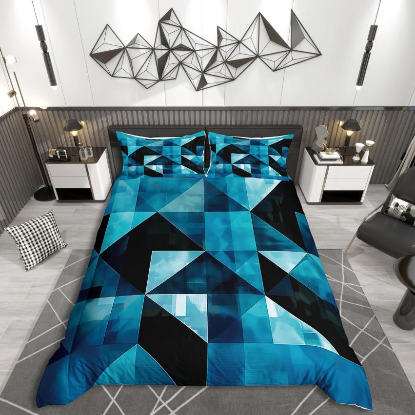 Homewish Minimalist Geometry Duvet Cover SetAbstract Gradient For Teens Bedding SetVintage Aesthetic Bed Set