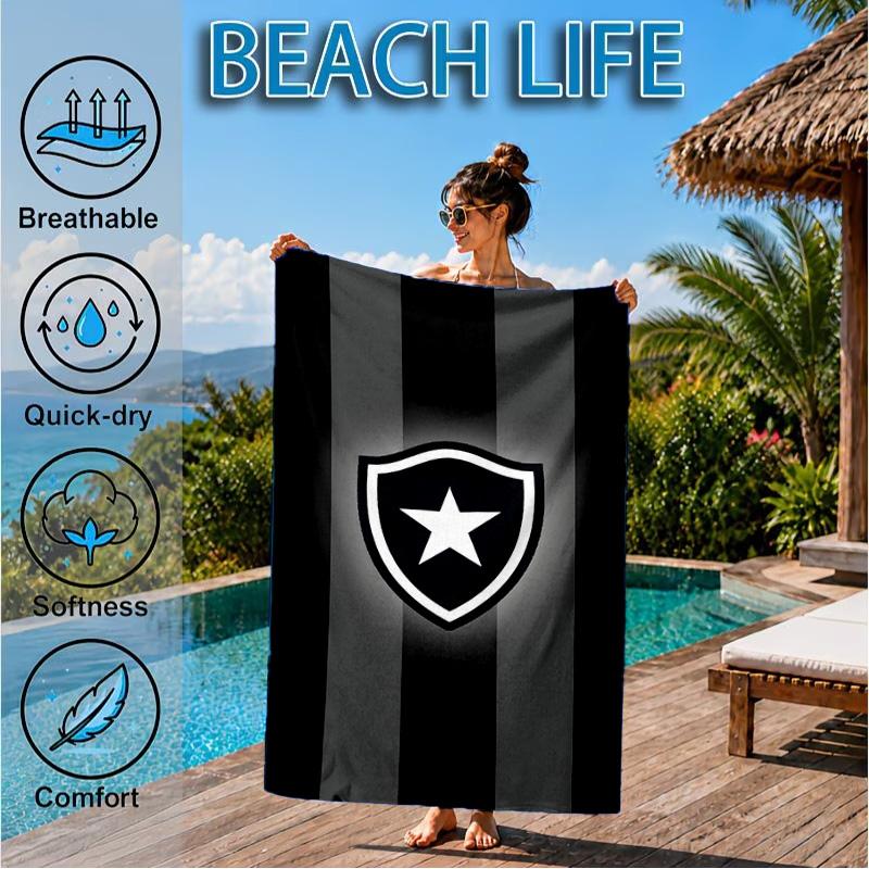 Botafogo Pride Emblem Printed Microfiber Beach Towel, Soft And Absorbent, Quick-Dry, Ideal for Summer Travel, Beach Essential, Swimming Pool