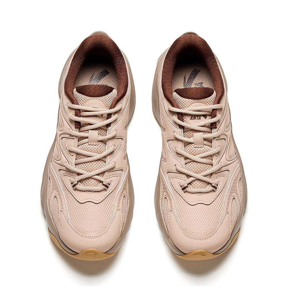 Anta Bear Shoes Mesh Breathable Retro Casual Shoes Women Sneakers Brown-Gray Chestnut-Brown 922548809-6