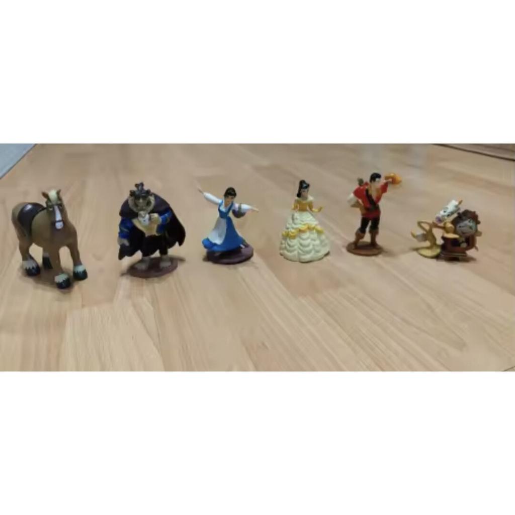 Belle en het Beest Beeldjes Set van 6, 10-12 cm Hars Verzamelaar Beeldjes, Prachtig Cadeau