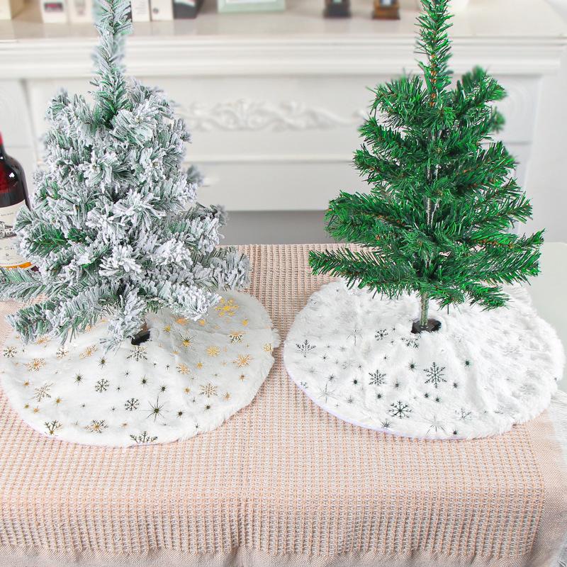 Snow Mini Christmas Tree Skirt Desktop Christmas Tree Base Decoration Cute Star Tree Skirt Ornaments