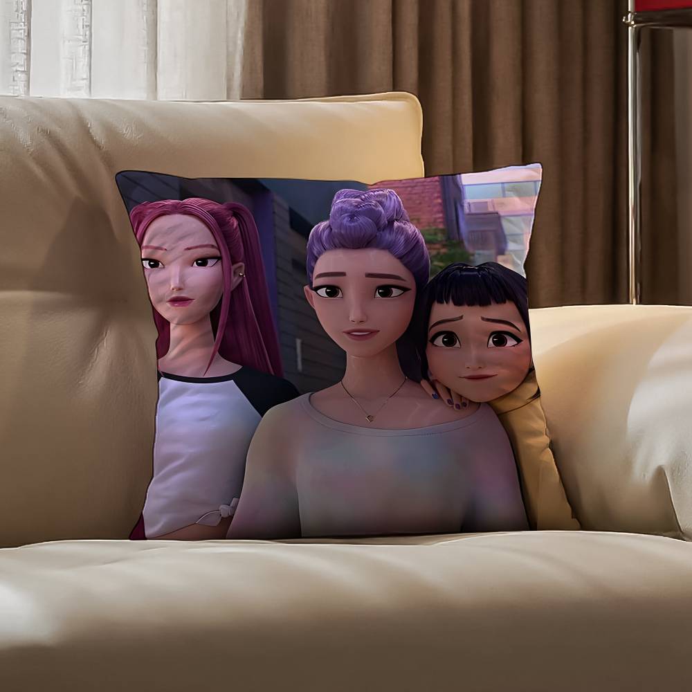 K-Pop D-Demon H-Hunters Pillow Case Anti-dustmite Pillowcase Invisible Zipper Silky Short Plush Sofa Cushion Cover