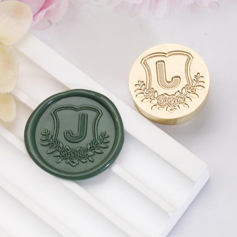 26 English Letters Datura Flower Pattern Wax Stamp Seal Envelope Sealin Greeting Card Gifts Wedding Invitation Decoration 20mm