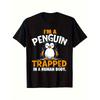 Men'S "I'm a Penguin Trapped In a Human Body" T-Shirt | 100% Breathable Crew Neck, Cute Penguin Graphic, "I Slapped It 500 Times" Design, Casual