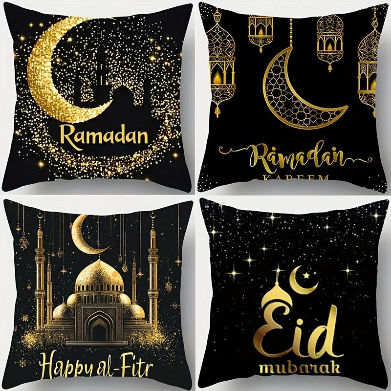 VIKAMA 1pc Ramadan and Eid Bedspread, Home Sofa Throw Blanket, Bedroom Throw Blanket, Festival Decorative Cushion Cover