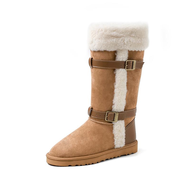 

Thick-soled high-tube snow boots women s 2025 new winter fur integrated non-slip and warm thickened Northeast cotton shoes 35