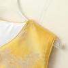 Gilet a Girocollo Rotondo Bicolore in Broccato Cinese Jacquard Ricamato con Fenice