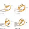 Style Artificial Pearl Ring For Women With Geometric Design And Pvd Coating Jewelry