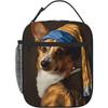 Corgi Insulated Lunch Box for Women Men Corgi Lunch Bag for Work,Picnic,Travel,Hiking,Beach or Fishing Polyester