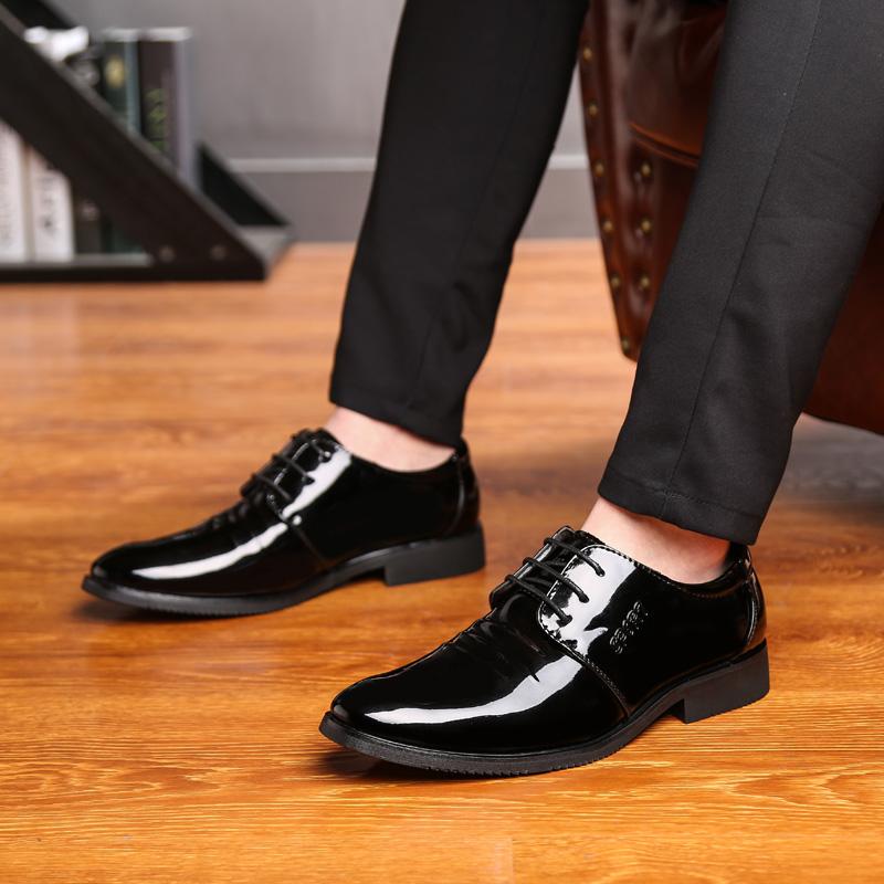 Formal Business British Style Casual Leather Shoes Men Black Leather Office Shoes JZ-8707