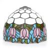Ceiling Lamp Shade Replacement Only 12 Inch Red Pink Stained Glass Tulip Flower Style Lamp Shade Decorative for Table  Lampshade