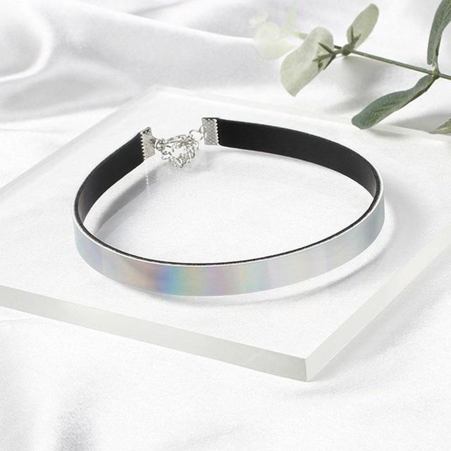 Day Collar Holographic Choker Submissive Pu Leather Necklace Collars & Leashes