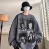Men's Trendy Cotton Crewneck Hoodie: Lightweight Spring/Autumn Fleece Jacket, Loose Fit, Student Style, Hoodless Outerwear.