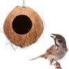 Nid d'Oiseau en Coque de Coco Marron Style Entrée Large Cabane à Oiseaux Lit Maison d'Oiseaux pour Jardin Balcon Extérieur Nid d'Oiseau