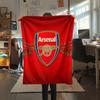 Klub Piłkarski Arsenal, Wzór Koc Flanelowy, Wysoka jakość, Wygodny na Wszystkie Pory Roku, Wystrój Domu, Ciepło i Komfort, Idealny na Prezenty.