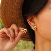 Minimalist Fashion Stainless Steel Heart Shape Stud Earrings For Women Gold Color Heart-Shaped Earring Fashion Jewelry Giftss