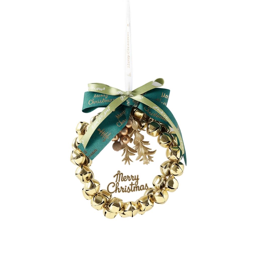 Christmas Decorations, Small Wreath for Door and Wall, Red Velvet, Large Bell Car Hanging Ornament