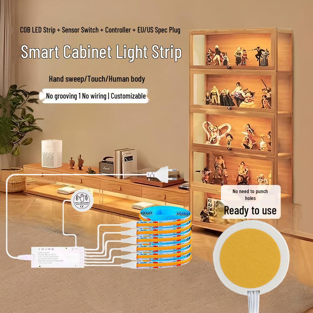 Smart Touch COB LED Strip with Hand Sweep Sensor for Cabinets