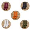 5 Pairs Solid Ribbed Crew Socks Women Mixed Color 4 Seasons Fit Loose Socks Set Daily Basic Sox