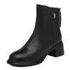 Brown Boots Women's Soft-faced Soft-soled Real Soft Leather Short Boots Versatile Thin Boots Spring and Autumn Women's Shoes 2024 Thick Heels Hi