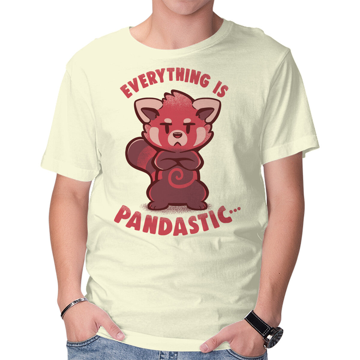 Unisex Crew Neck T-Shirt Sarcastic Pandastic Graphic Short Sleeve Casual Tee XXL