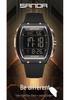 SANDA Men's Multifunctional Barrel-Shaped Sports Watch - Waterproof & Fashionable with Single Display Timing