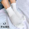 3 Pairs Women's Socks Mid-tube Spring and Autumn White Atmosphere Wavy Edge Socks Black and White