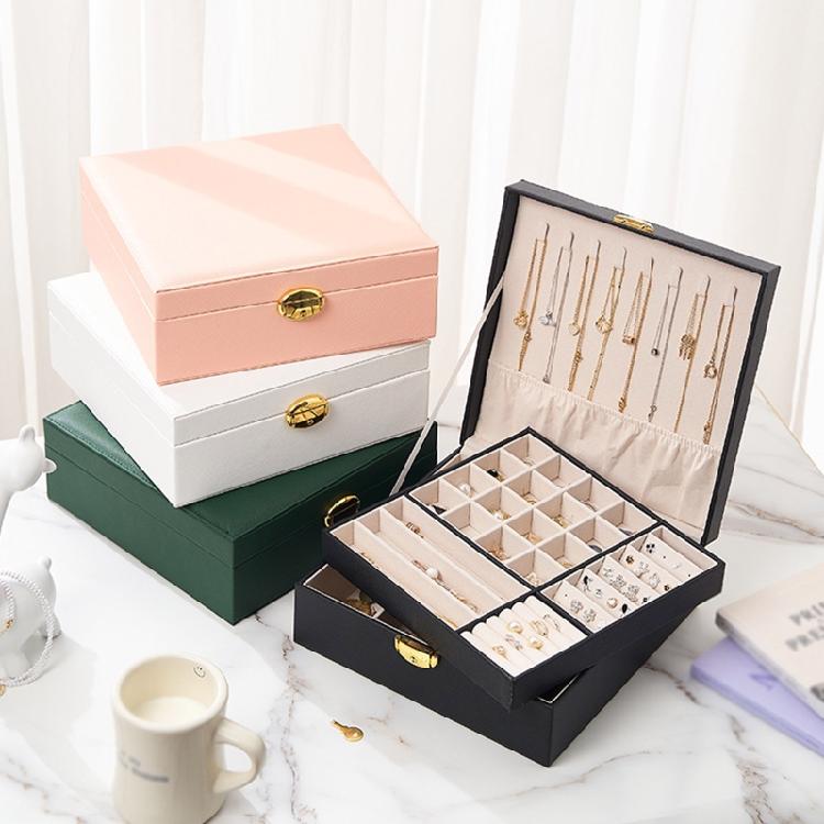 3 Layer Portable Travel Jewelry for case Jewelry Storage Box Organizer with Lock