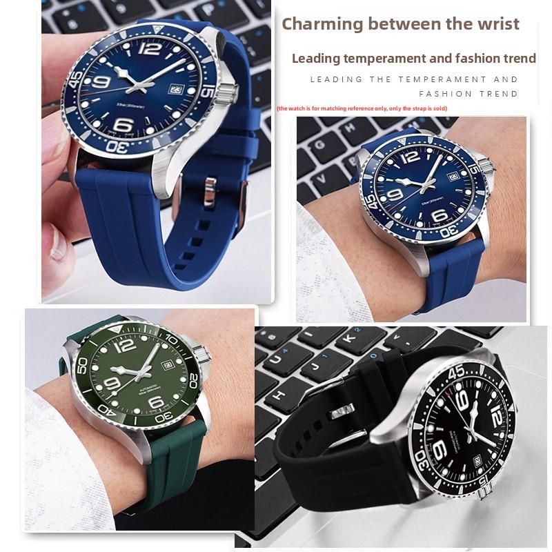 19/20/21/22mm For Longines Conquest HydroConquest L3.781 642 742 782 Quick Release Rubber Watchband Sports Diving Silicone Strap