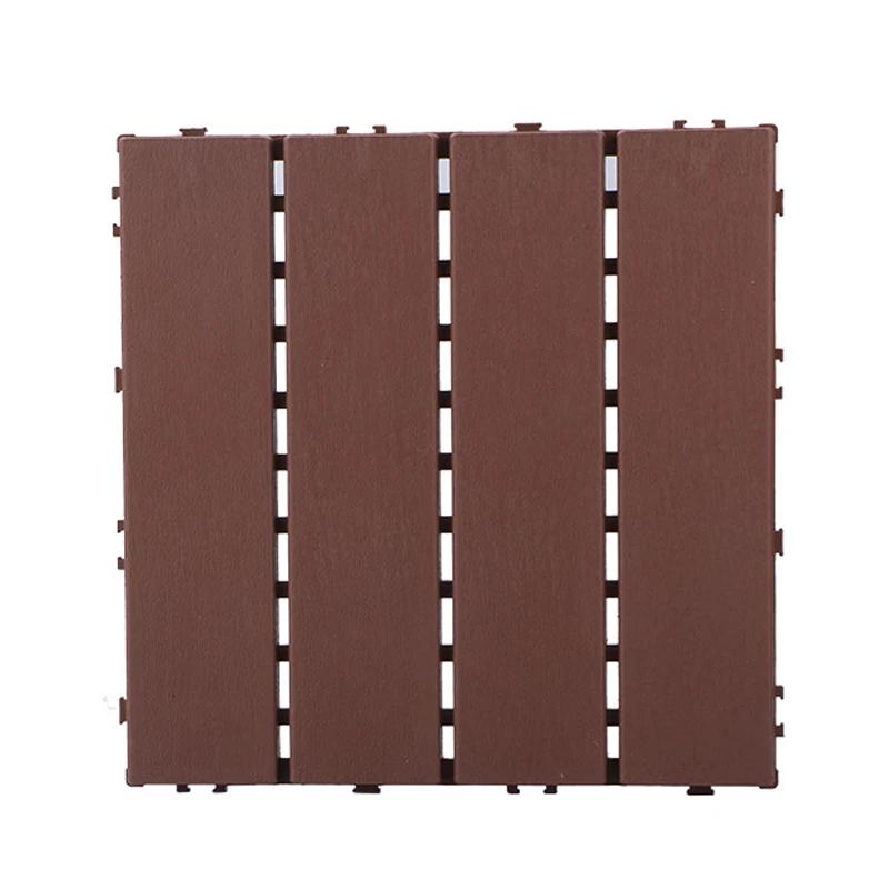 30x30cm Wooden Decking Tiles Hardwood Interlocking Patio Deck Tiles Composite Floor Covering for Garden Wood Flooring