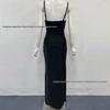 Europäisch-amerikanischer Stil Sexy Tief ausgeschnittenes Bandagen-Abendkleid mit Strasssteinen